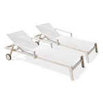 Paris Prix Lot de 2 Bains de Soleil Multi-Positions  Ibiza  210cm Blanc