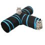 Voir la diapositive 2 : VIDAXL Tunnel pour chats à 3 voies Noir et bleu 90 cm Polyester