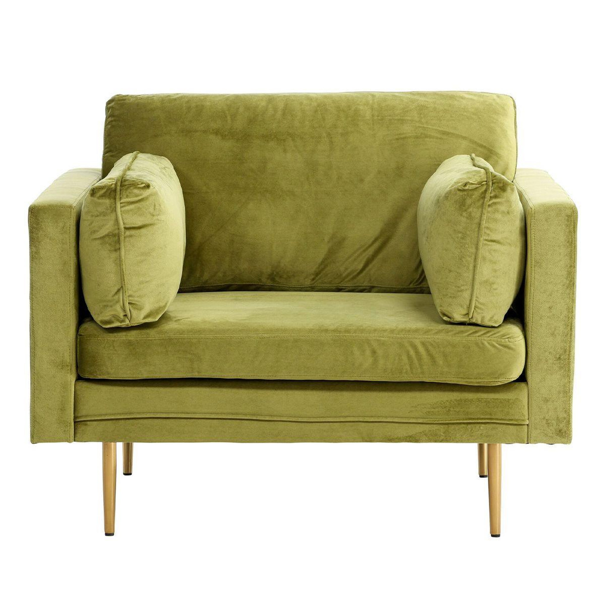 Paris Prix Fauteuil design en velours  boom  110cm vert & or