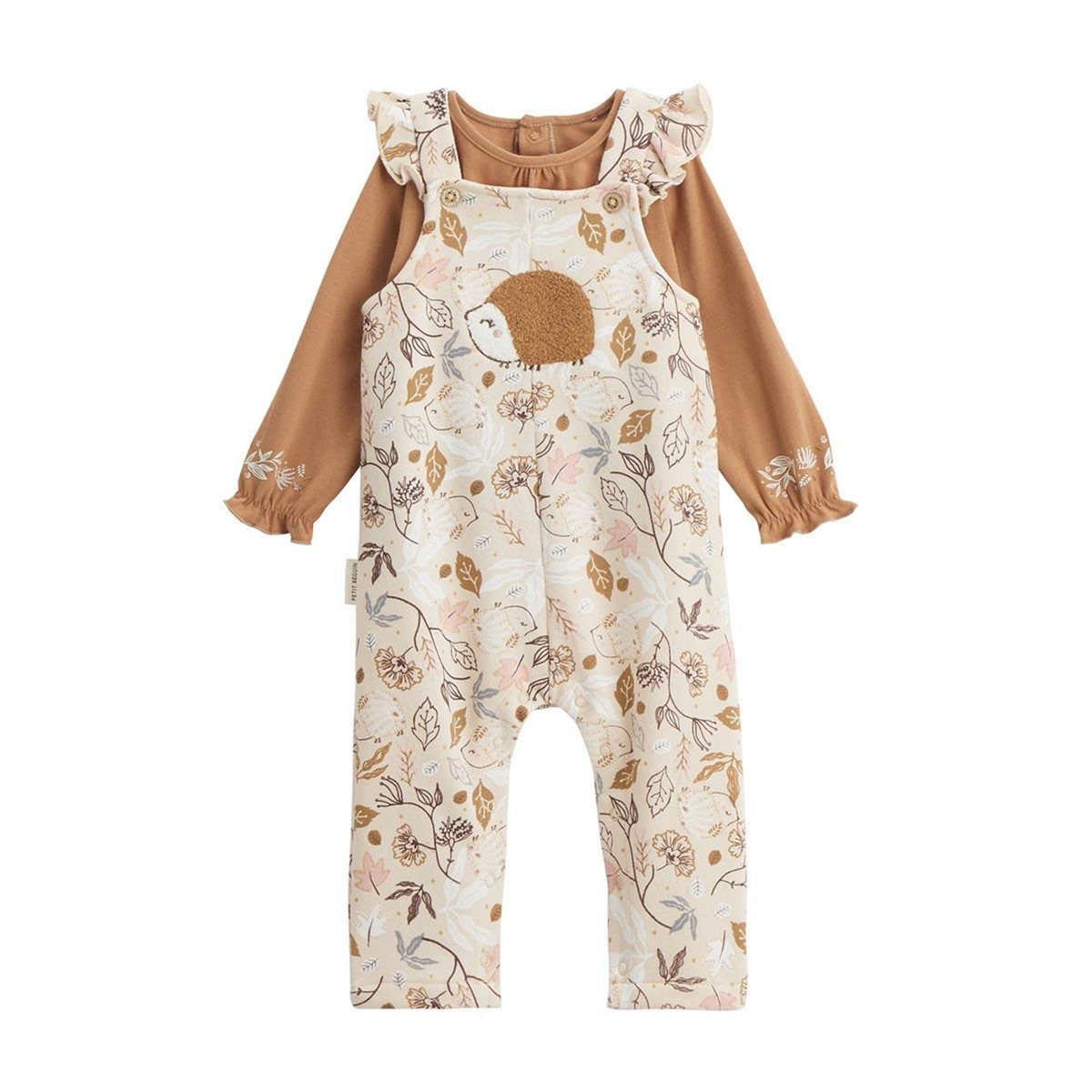 Petit Béguin Ensemble salopette bébé en molleton et t-shirt Chincha