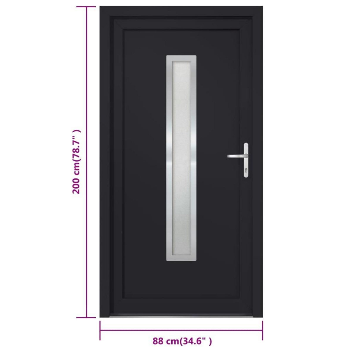 VIDAXL Porte d'entree anthracite 88x200 cm PVC