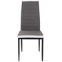 Voir la diapositive 4 : ID MARKET Lot de 6 chaises ROMANE grises bandeau blanc pour salle à manger