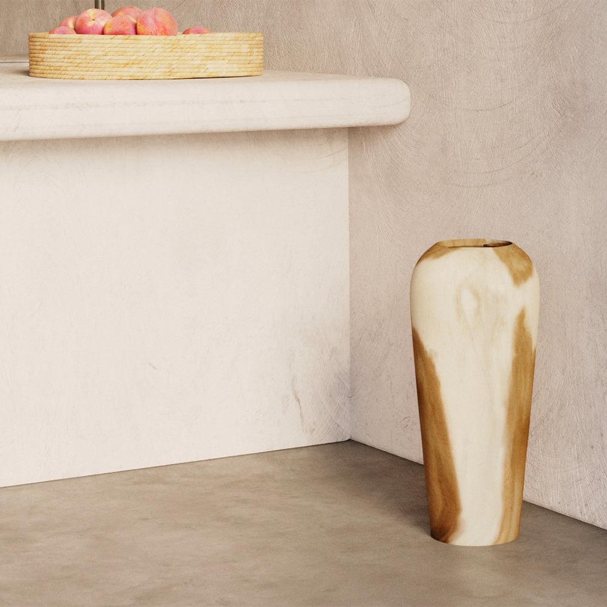 Voir la diapositive 2 : MAISON PAVANE Vase décoratif en bois de suar h60 cm-makkar