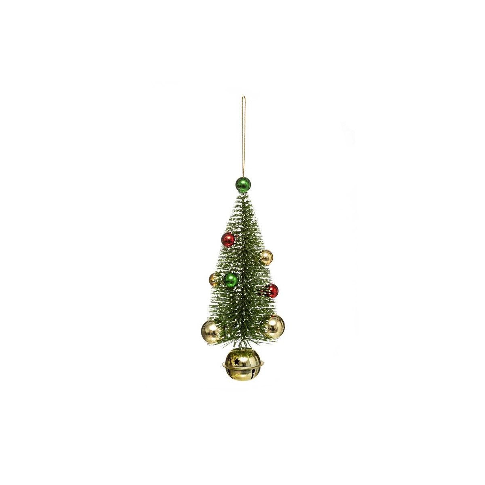 FEERIC LIGHT & CHRISTMAS Sujet de noël sapin  soir  19cm vert & or