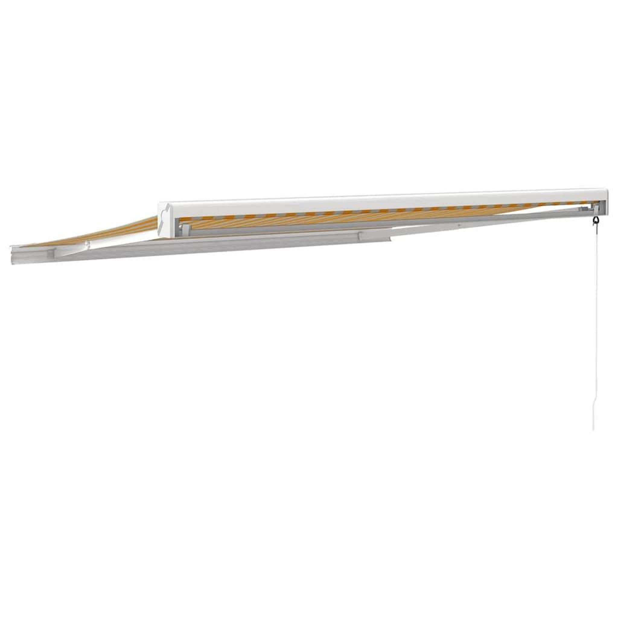 Voir la diapositive 5 : VIDAXL Auvent retractable jaune et blanc 3,5x2,5 m tissu et aluminium