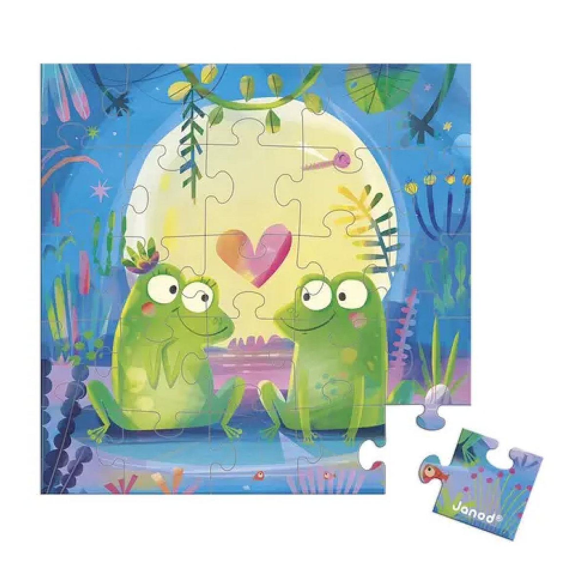 Voir la diapositive 2 : JANOD Carte Cadeau Puzzle 25 Pieces Grenouilles
