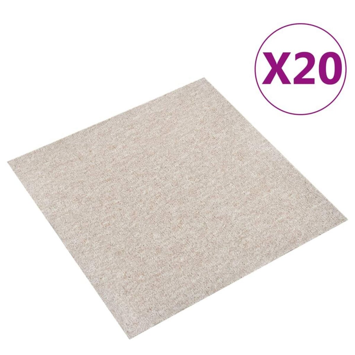 VIDAXL Dalles de tapis de sol 20 pcs 5 m^2 50x50 cm Beige clair