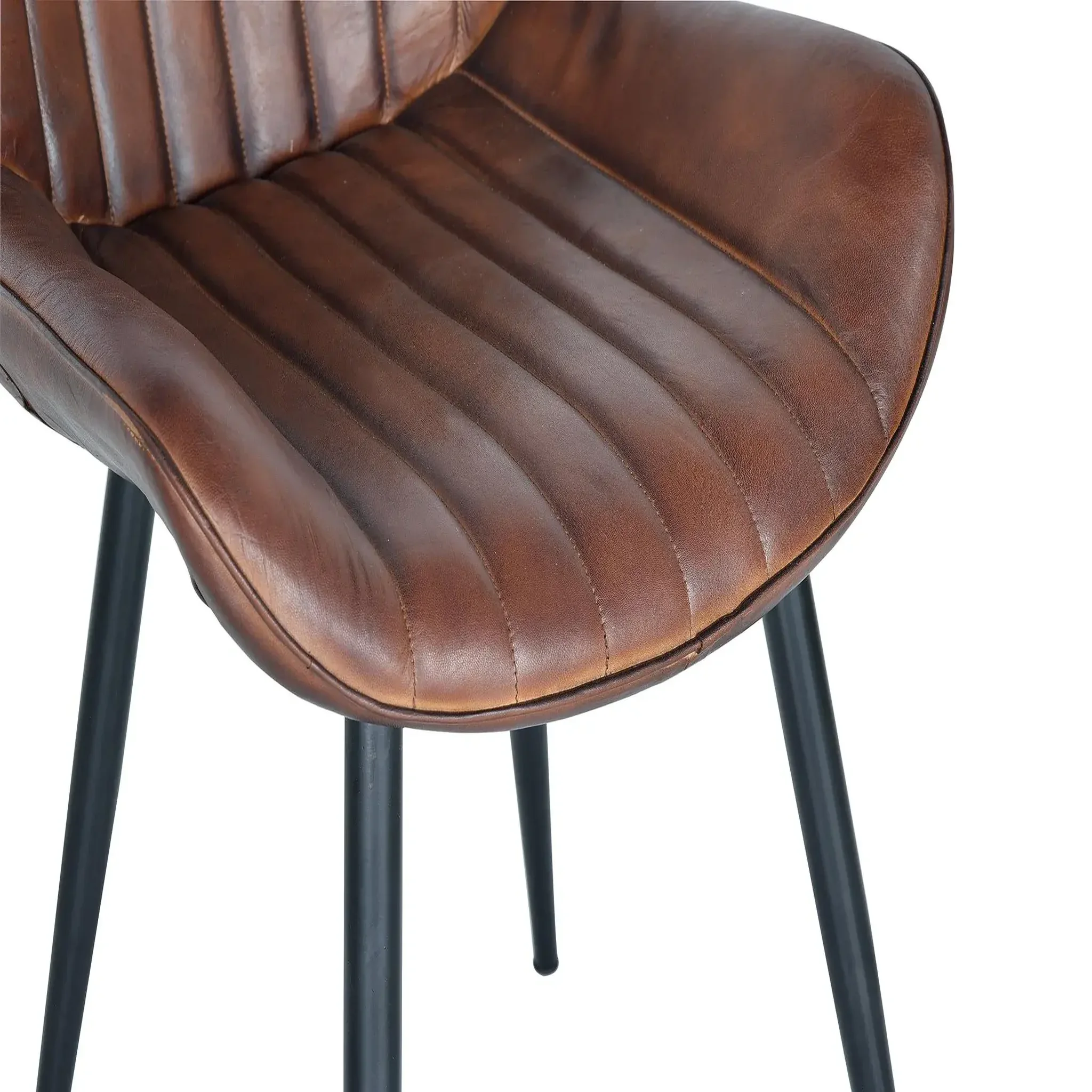 Voir la diapositive 4 : GINER Y COLOMER SL Chaise en cuir 53 cm style industriel vintage