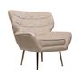 Voir la diapositive 1 : Habitat et Jardin Fauteuil en velours  Austin  - 79 x 71 x 79.5 cm - Beige