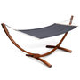 Voir la diapositive 1 : ID MARKET Hamac XL avec support bois et toile gris anthracite