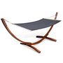 Voir la diapositive 1 : ID MARKET Hamac XL avec support bois et toile gris anthracite