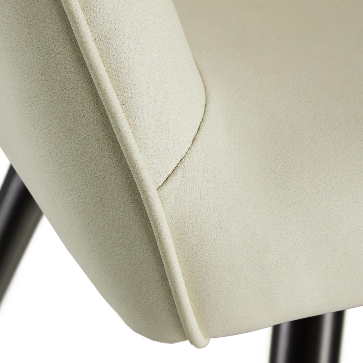 tectake Ensemble de 8 chaises en cuir synthétique en tissu  crème/noir