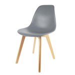 The Home Deco Factory Chaise scandinave Coque - H.83 cm. Coloris disponibles : Gris, Blanc, Noir
