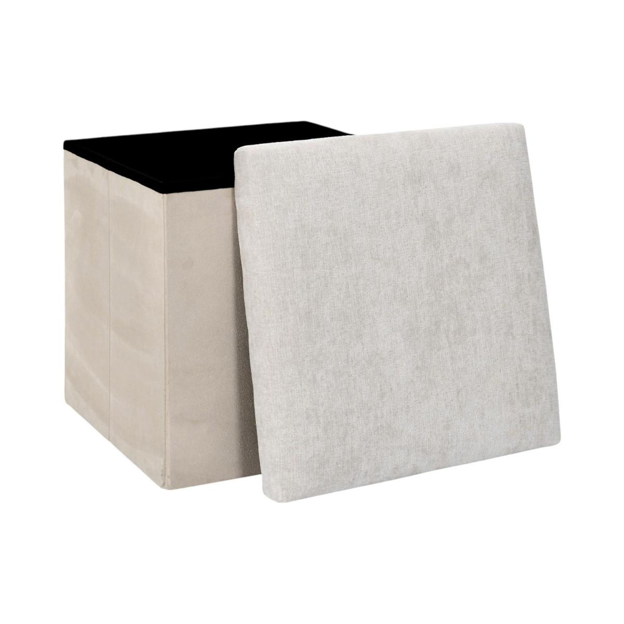Voir la diapositive 3 : The Home Deco Factory Pouf coffre de rangement  emilia  38cm beige