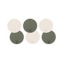 Voir la diapositive 1 : BJORN Sous-verre rond réversible - 6 pièces - Cuir recyclé blanc crème et vert de gris