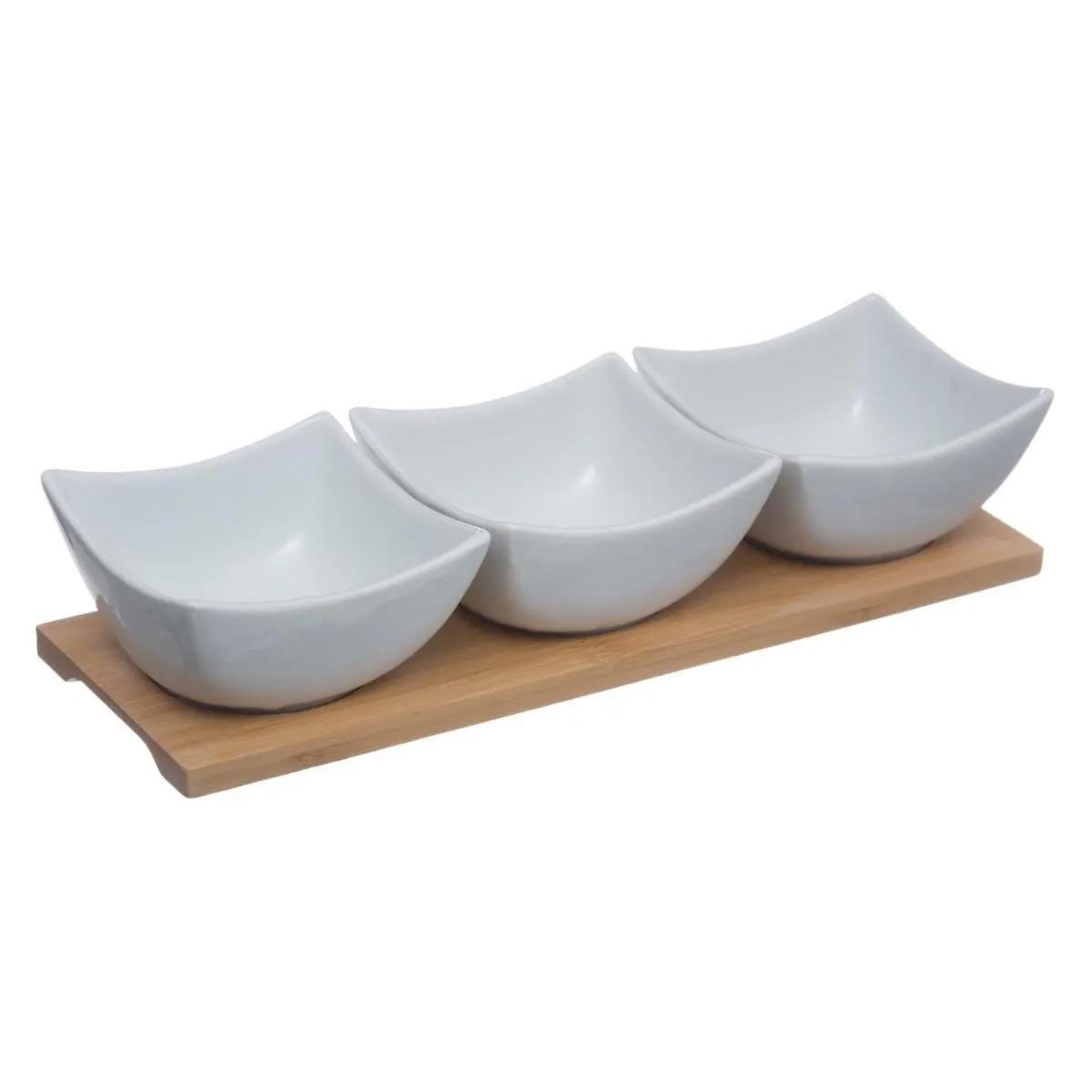 SECRET DE GOURMET Set apéritif 4 pièces  porcelaine  30cm blanc
