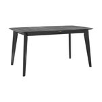 Rendez vous déco Table rectangulaire 4/6 personnes extensible en bois noir 150/180 cm-Oman