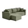 Voir la diapositive 5 : BEST MOBILIER Topaze - canapé d'angle réversible - 4 places - convertible avec coffre - en velours côtelé plat