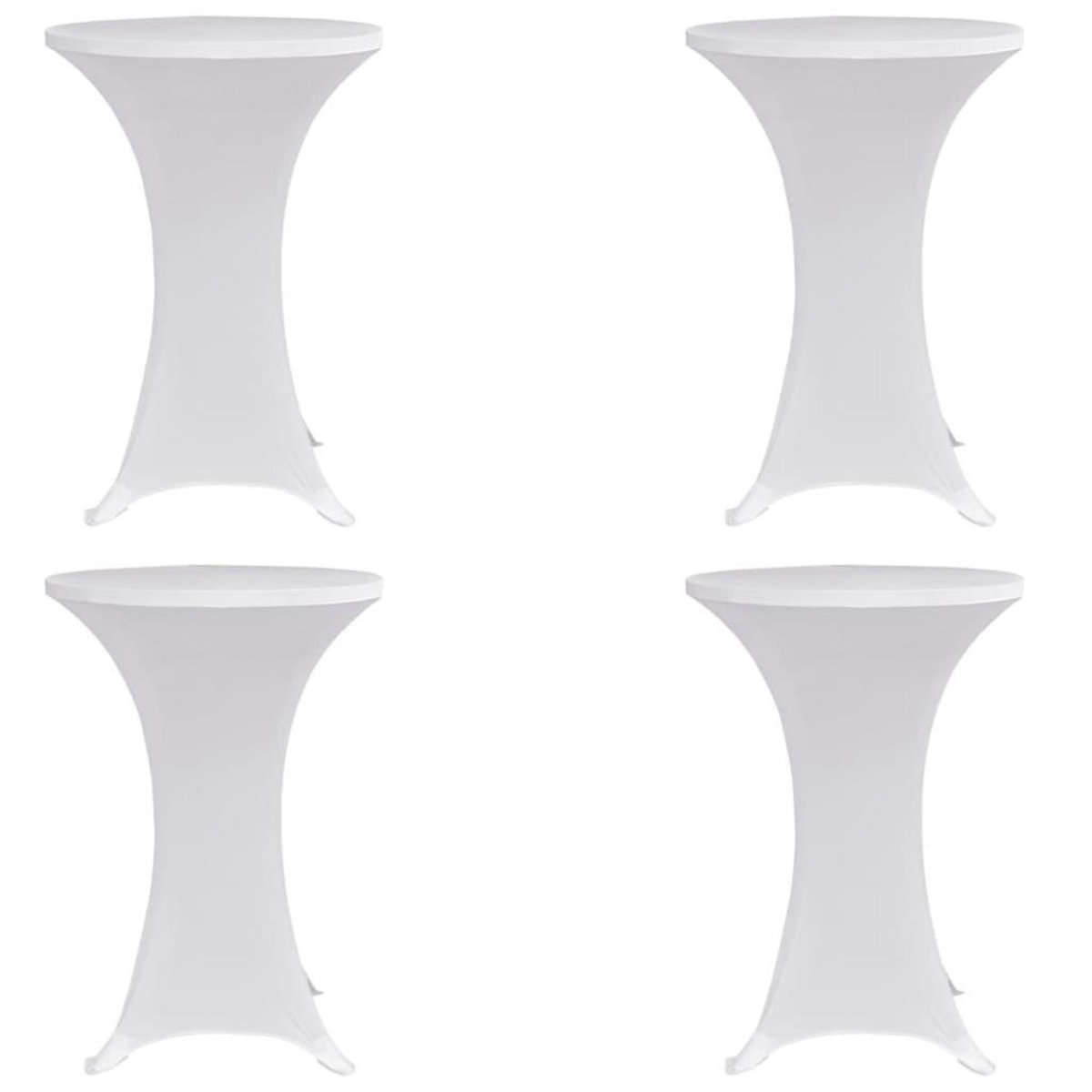 VIDAXL Housses elastiques de table Ø 60 cm Blanc 4 pcs