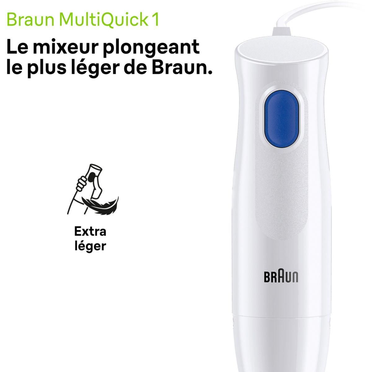 BRAUN Mixeur MQ10.201WMH MultiQuick 1 blanc 1 accessoire