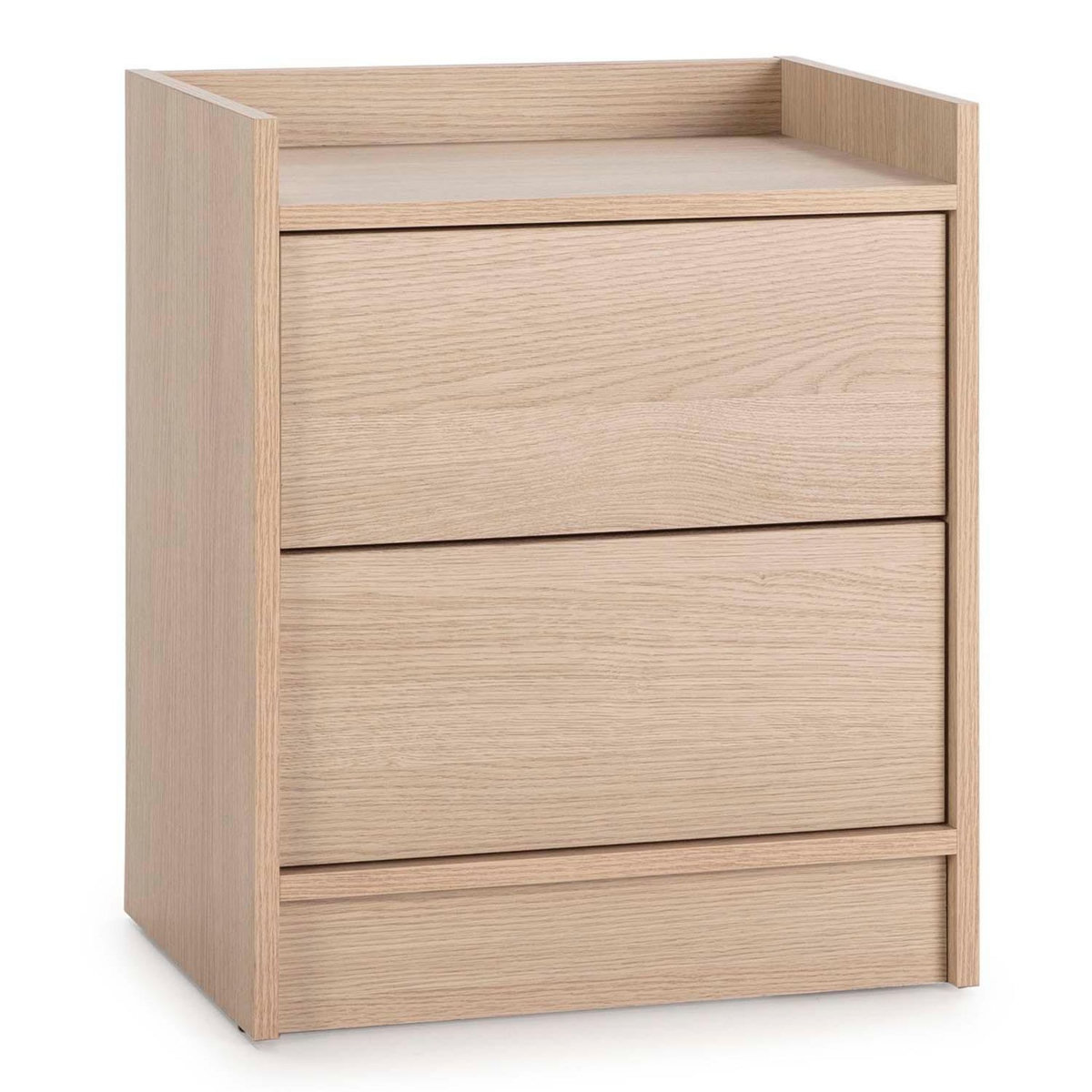 VS VENTA-STOCK Table de Chevet Moscú de 2 tiroirs, Couleur chêne