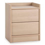 Voir la diapositive 1 : VS VENTA-STOCK Table de Chevet Moscú de 2 tiroirs, Couleur chêne