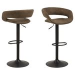 TOILINUX Lot de 2 Tabourets de bar Gracie. Coloris disponibles : Gris, Vert, Noir, Marron