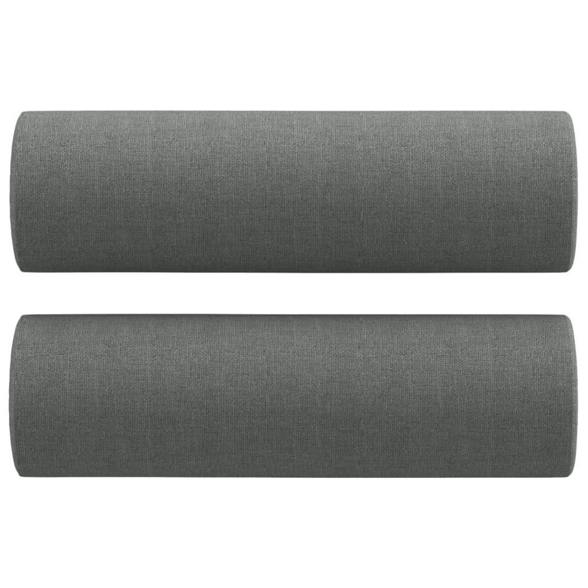 VIDAXL Canape 2 places avec oreillers gris fonce 120 cm tissu