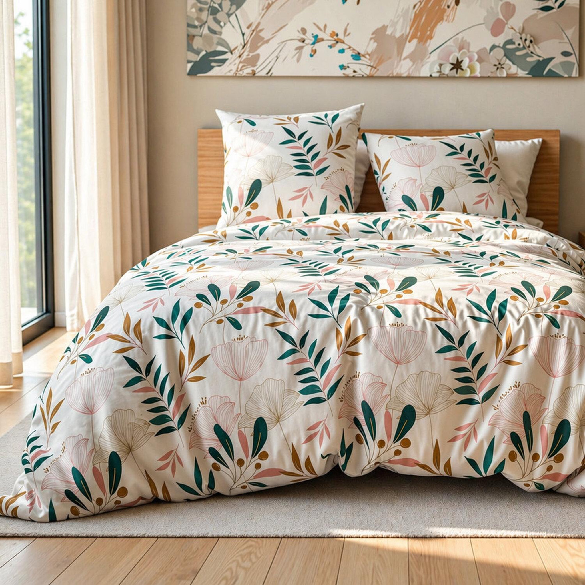 Les Ateliers du Linge Parure housse de couette 100% polyester microfibre 75gsm celia. Coloris disponibles : Multicolore
