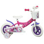 Voir la diapositive 1 : Disney Minnie Vélo enfant - Modèle 10'' Minnie de Disney pour enfant de 75/90 cm avec stabilisateurs - Panier avant - 1 frein et roues batons