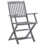 Voir la diapositive 4 : VIDAXL Chaises pliables d'exterieur lot de 6 et coussins Bois d'acacia