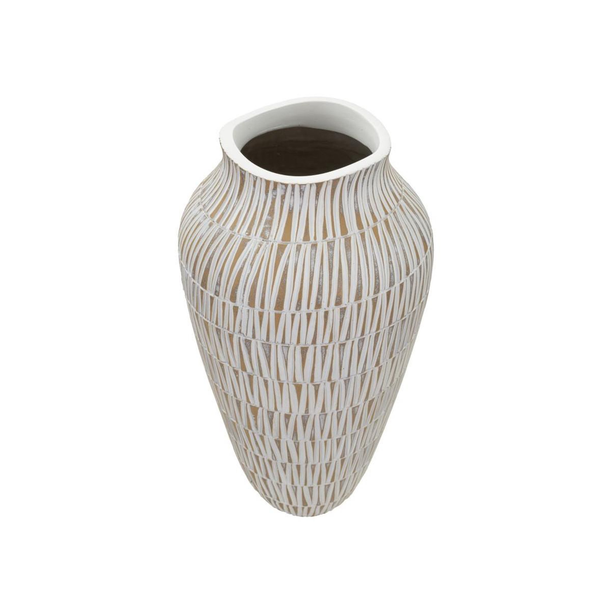 Voir la diapositive 2 : Paris Prix Vase déco en résine  stiky  44cm or & blanc