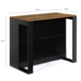 Voir la diapositive 5 : ID MARKET Table de bar îlot JUNO bois noir et plateau foncé HAWKINS