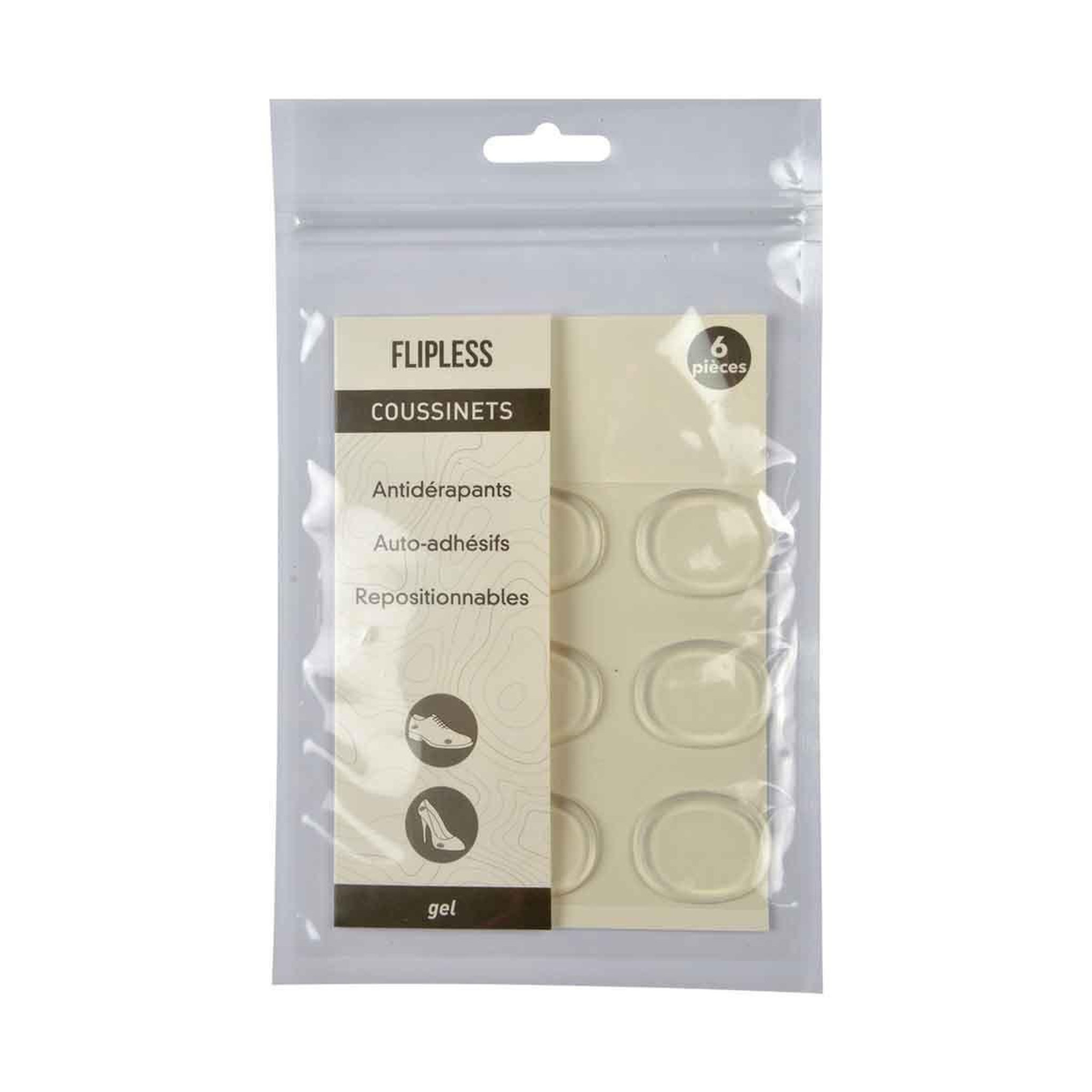 Voir la diapositive 2 : FLIPLESS Lot de 6 coussinets chaussures  gel  transparent