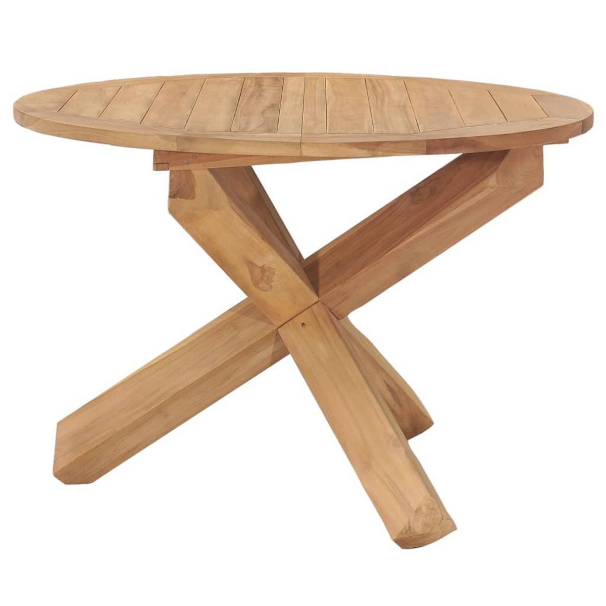VIDAXL Table a dîner de jardin Ø110x75 cm Bois de teck massif