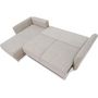Voir la diapositive 4 : MARKET24 Canapé d'angle convertible réversible 3-4 places CLAUDIUS - Tissu Beige - Coffre de rangement - L 244 x P 158 x H 95 cm
