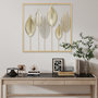 Voir la diapositive 4 : HOMCOM Décoration murale métal doré - Déco murale feuilles - 70 x 70 cm