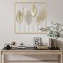 Voir la diapositive 4 : HOMCOM Décoration murale métal doré - Déco murale feuilles - 70 x 70 cm