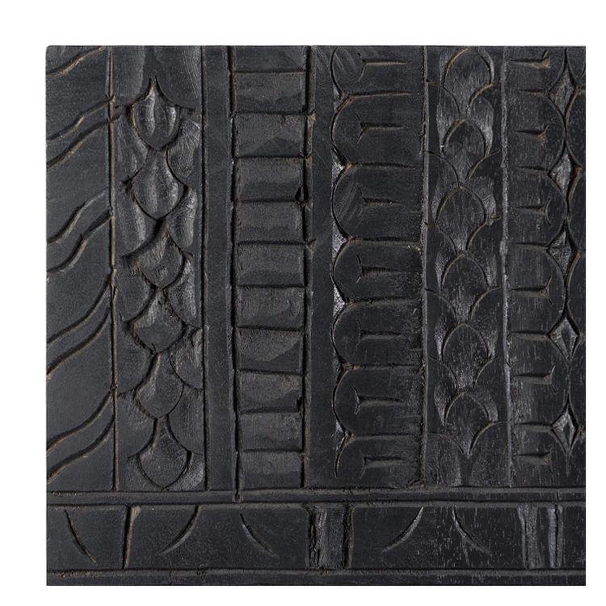 Voir la diapositive 6 : MAISON PAVANE Armoire gravée en bois noir et métal doré-chimane