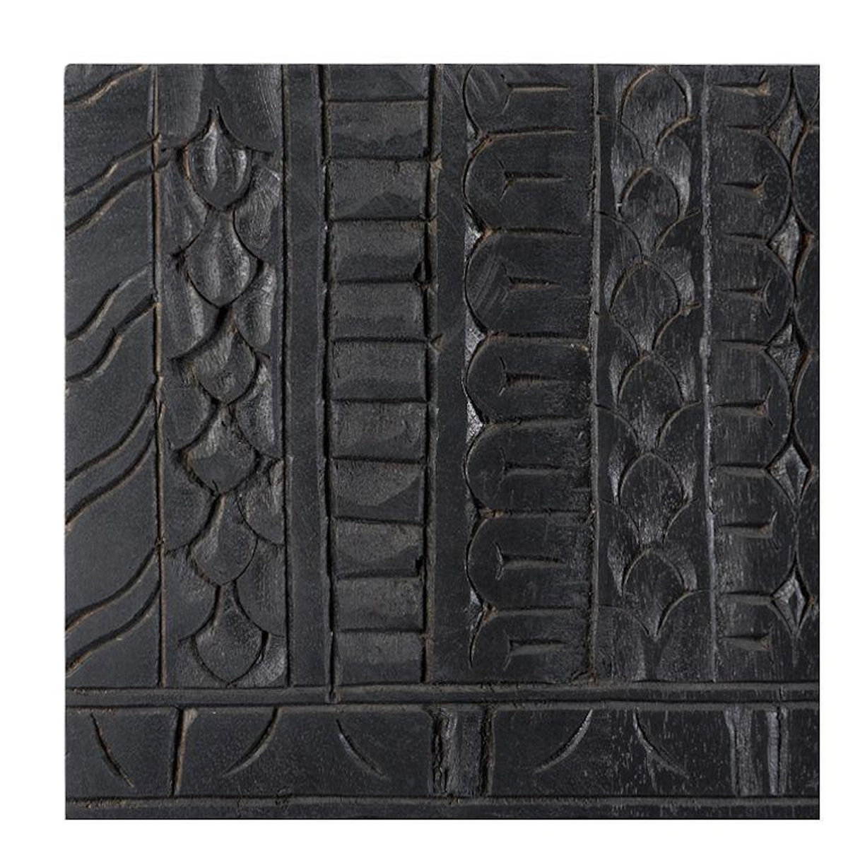 Rendez vous déco Armoire gravée en bois noir et métal doré-Chimane