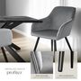 Voir la diapositive 4 : tectake Chaise style scandinave rembourrée aspect velours gris/noir Lot de 4