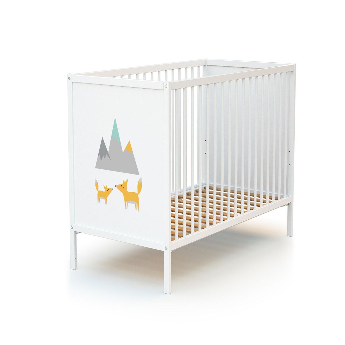 WEBABY Chambre bébé lit et commode à langer en bois ALBA