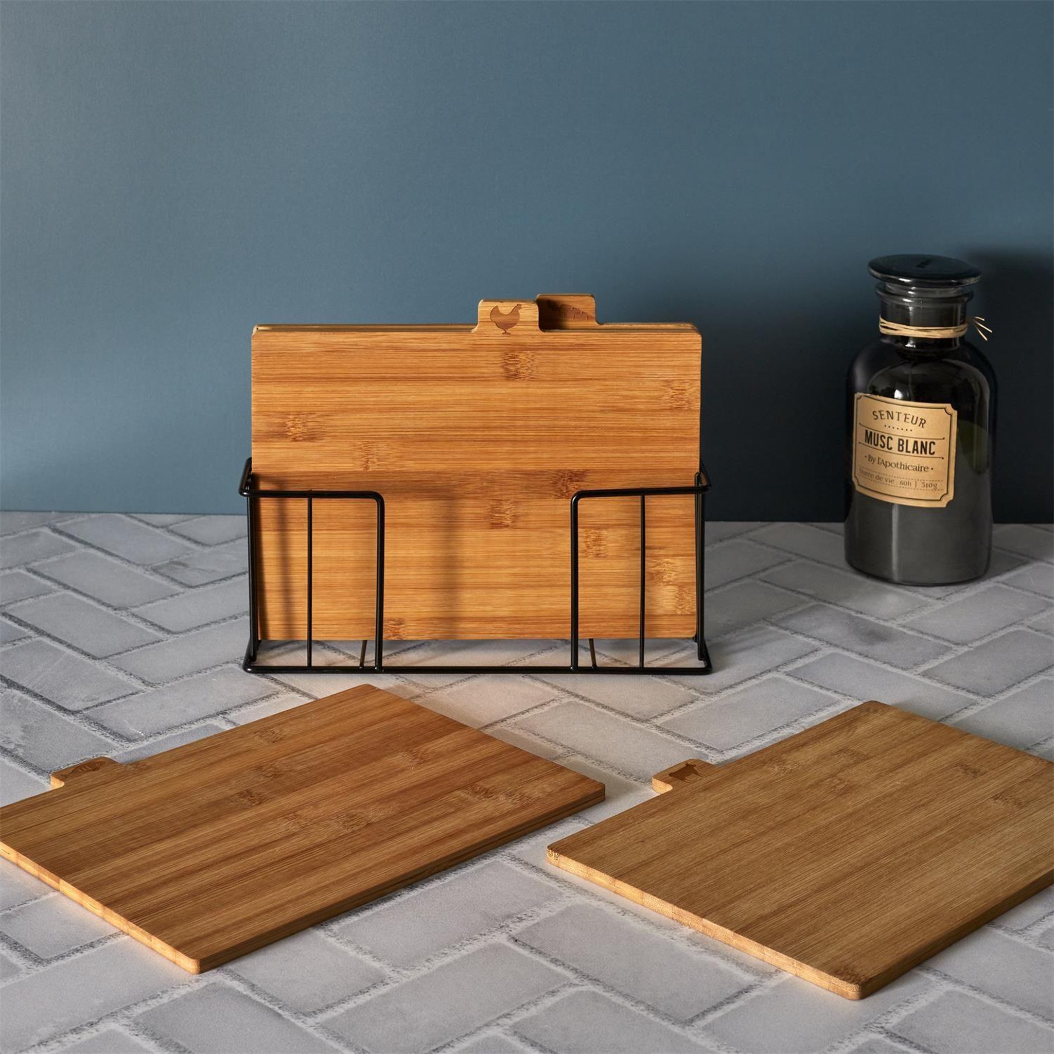 Voir la diapositive 6 : The Home Deco Factory Lot de 4 planches à découper à index en bambou