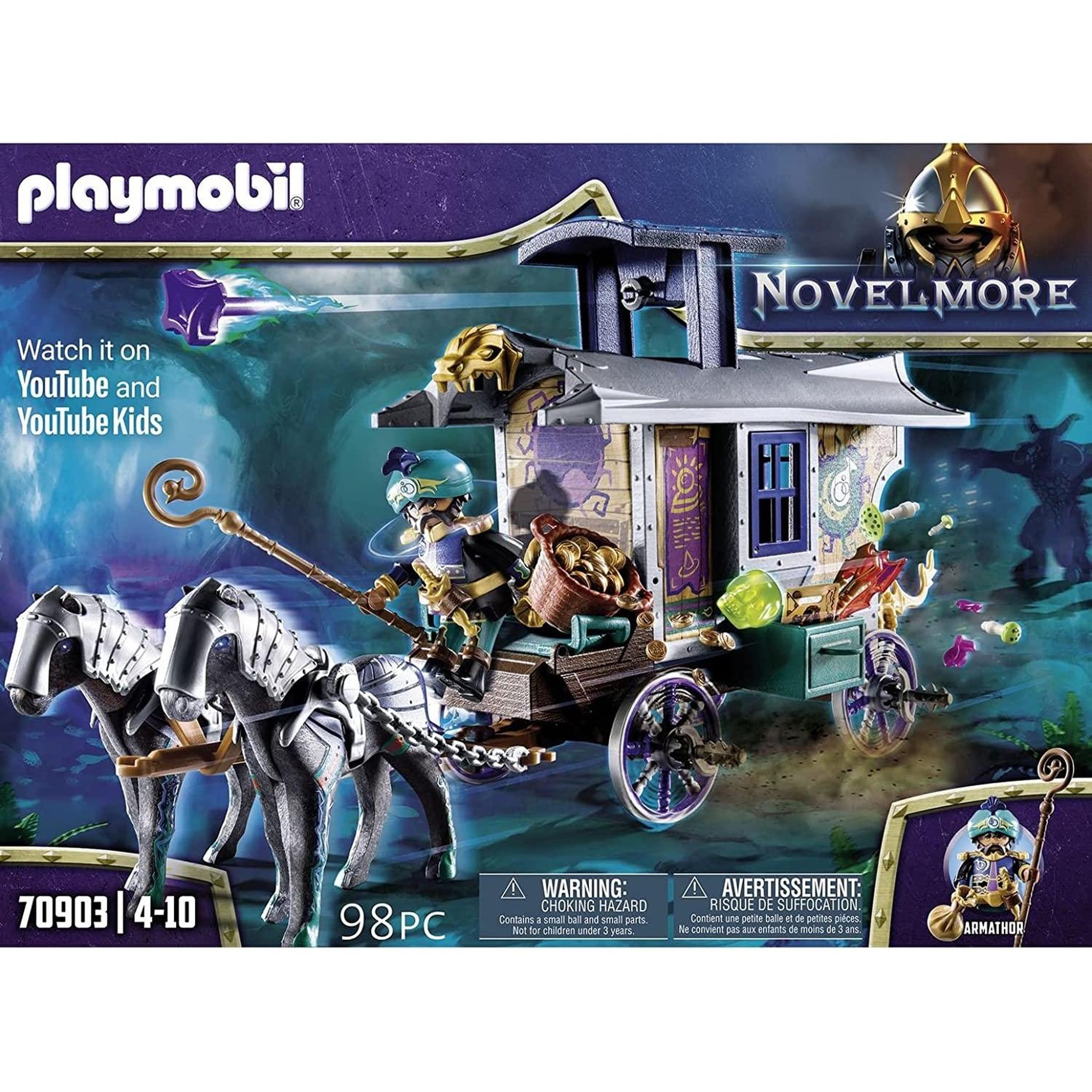 Voir la diapositive 3 : PLAYMOBIL Novelmore Violet Vale - Marchand et chariot