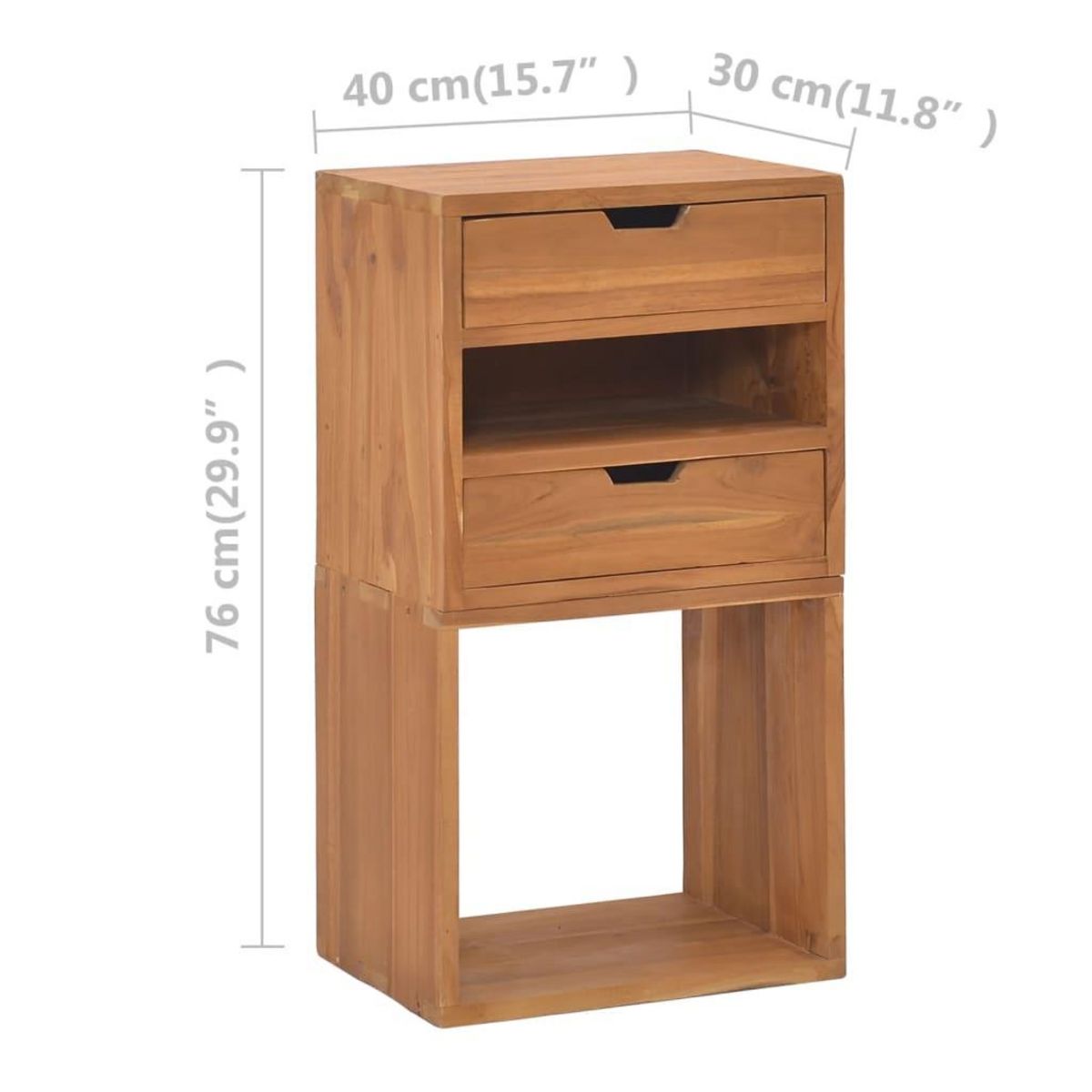 VIDAXL Armoire de rangement 40x30x76 cm Bois de teck massif