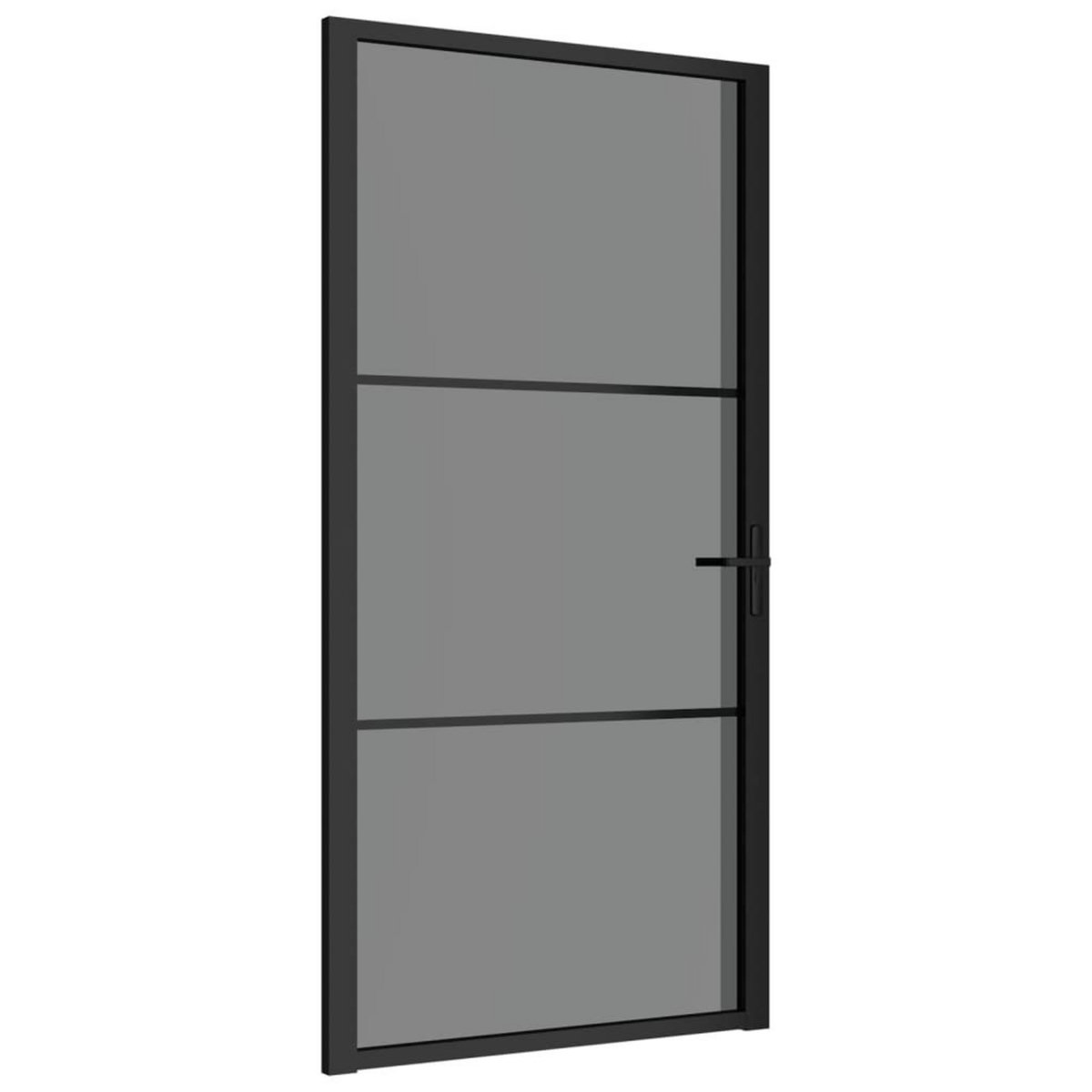 VIDAXL Porte interieure 102,5x201,5 cm Noir Verre ESG et aluminium