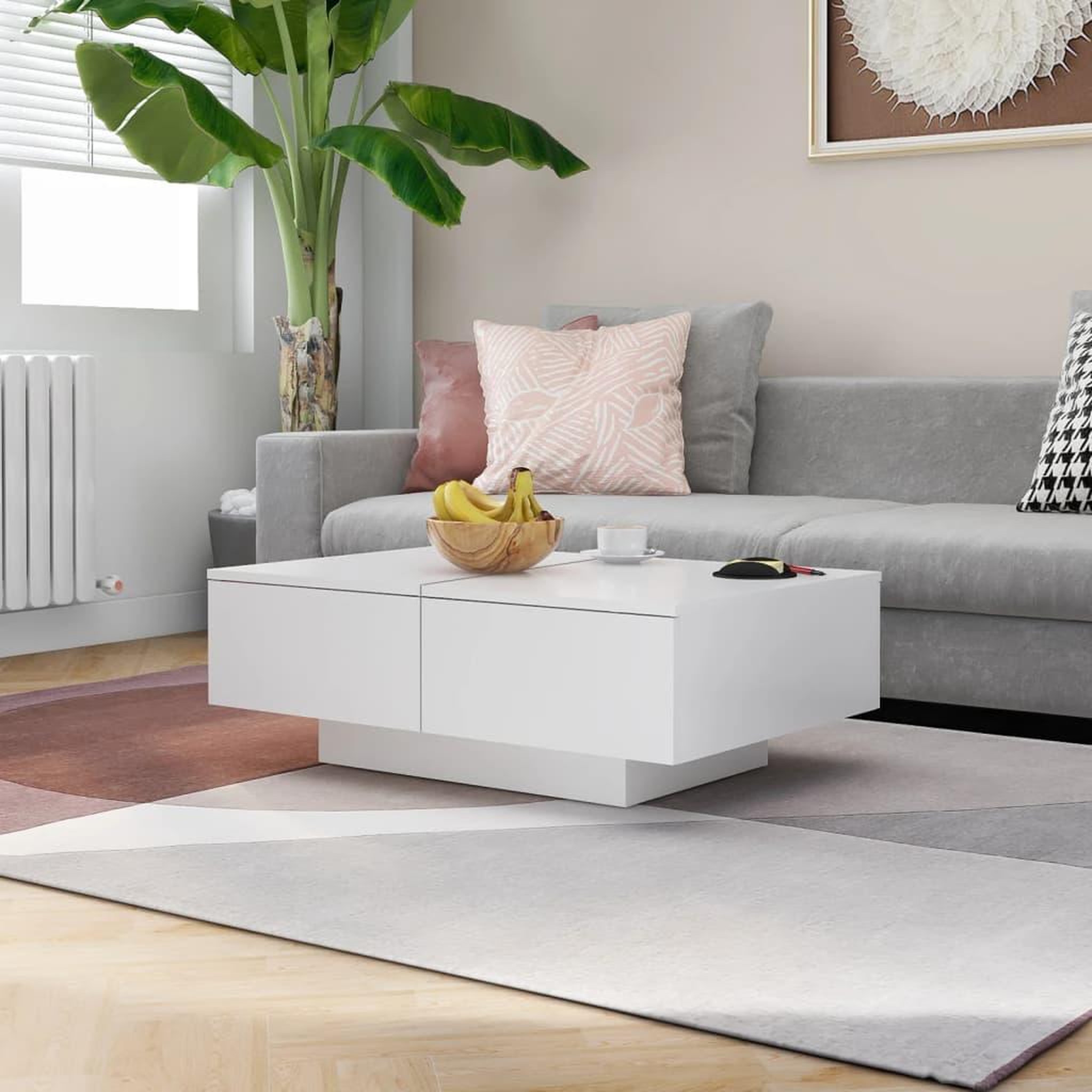 Voir la diapositive 1 : VIDAXL Table basse Blanc 90x60x31 cm Agglomere