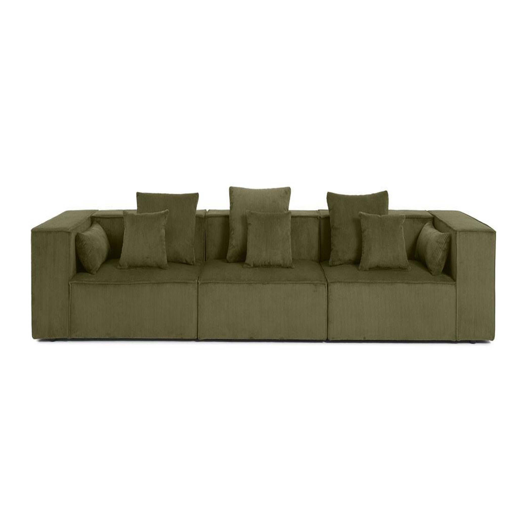 Voir la diapositive 1 : BEST MOBILIER Colombine - canapé modulable droit - 3 places - en velours côtelé