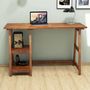 Voir la diapositive 5 : TOILINUX Bureau Perla design en bois de Pin - L. 120 x H. 75 cm - Marron noix