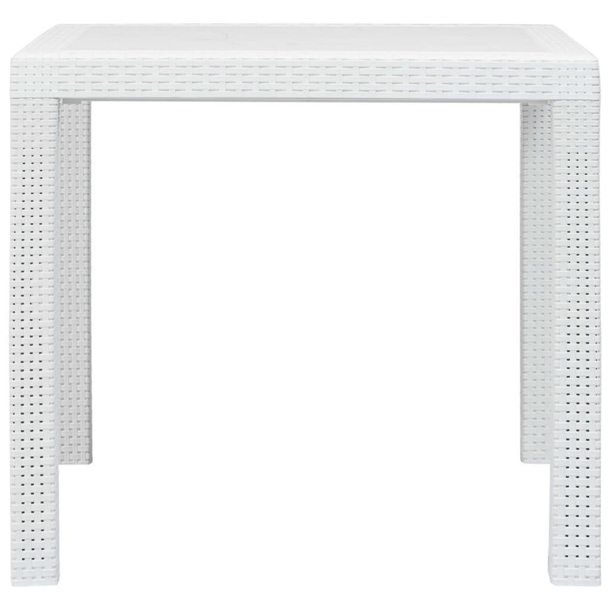 VIDAXL Table de jardin Blanc 79x79x72 cm Plastique Aspect de rotin